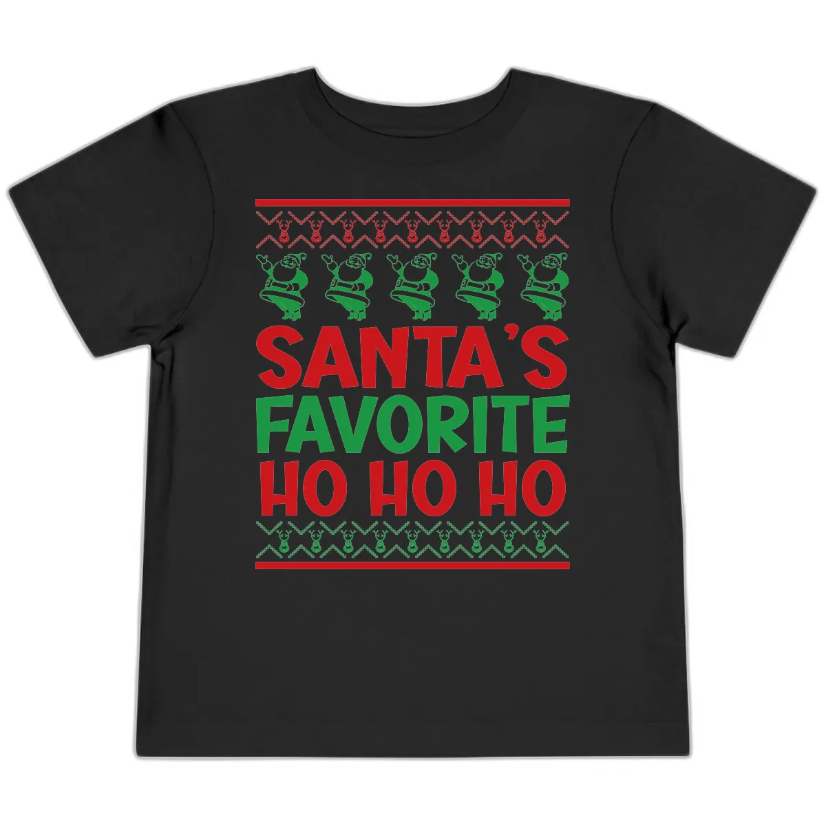 Santa's Favorite Ho Ho Ho T-Shirt Toddler T-Shirt in Black