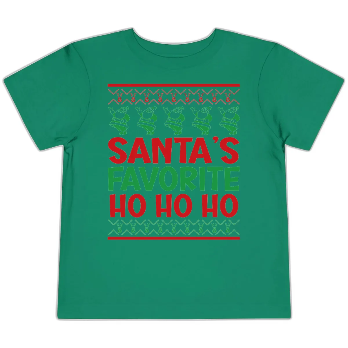 Santa's Favorite Ho Ho Ho T-Shirt Toddler T-Shirt in Kelly