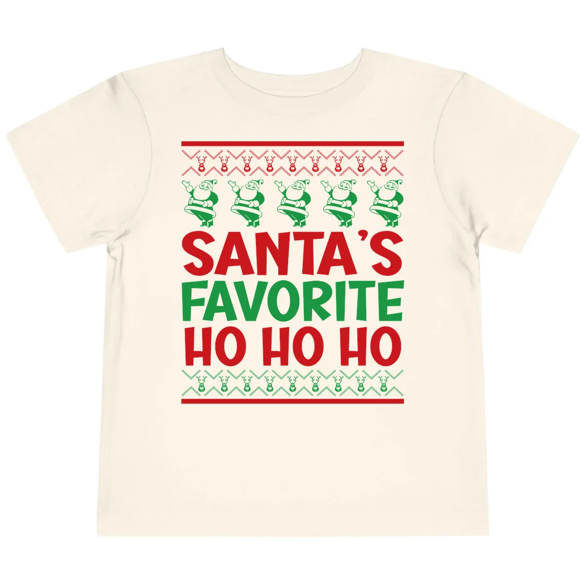 Santa's Favorite Ho Ho Ho T-Shirt Toddler T-Shirt in Natural