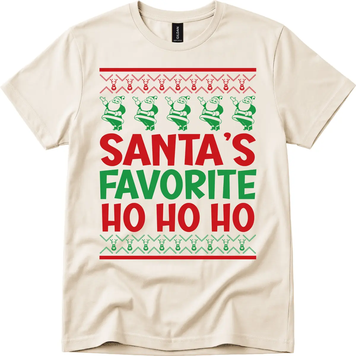 Santa's Favorite Ho Ho Ho T-Shirt T-Shirt in Natural