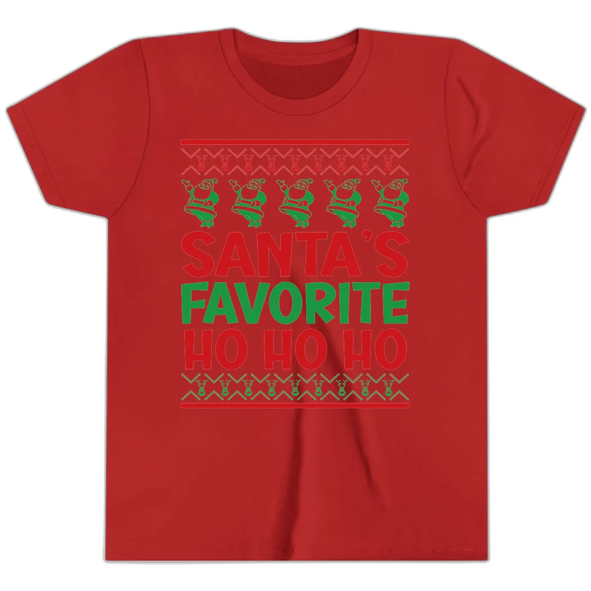 Santa's Favorite Ho Ho Ho T-Shirt Youth T-Shirt in Red