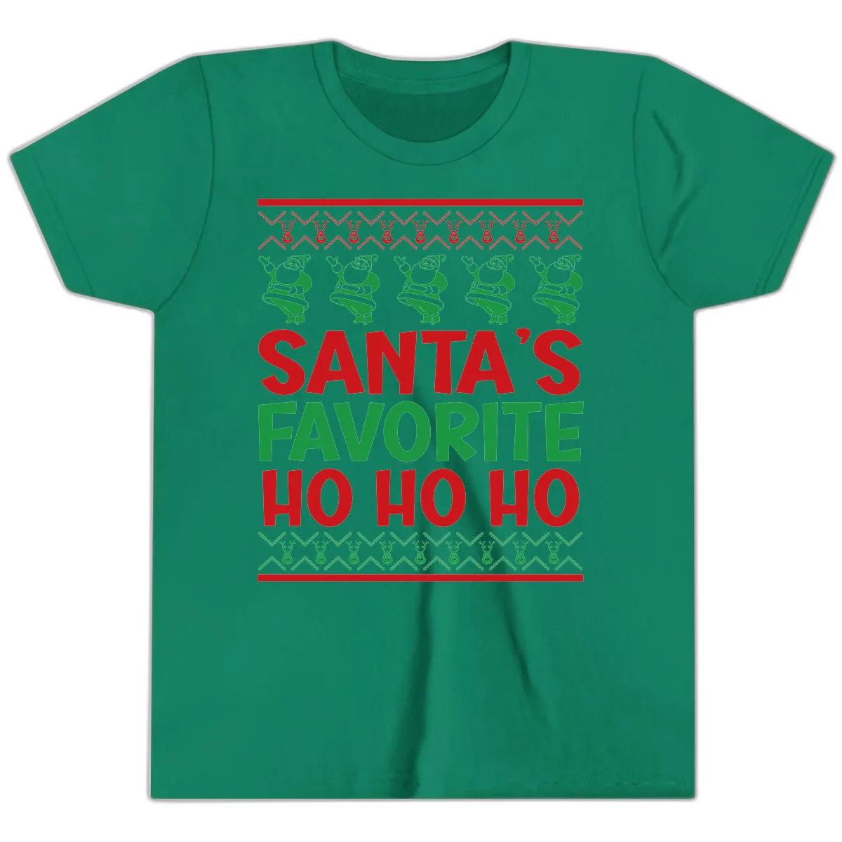 Santa's Favorite Ho Ho Ho T-Shirt Youth T-Shirt in Kelly