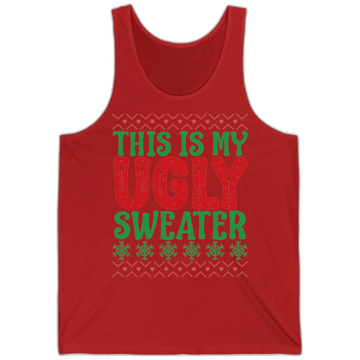 This Is My Ugly Sweater Statement Tank in Red