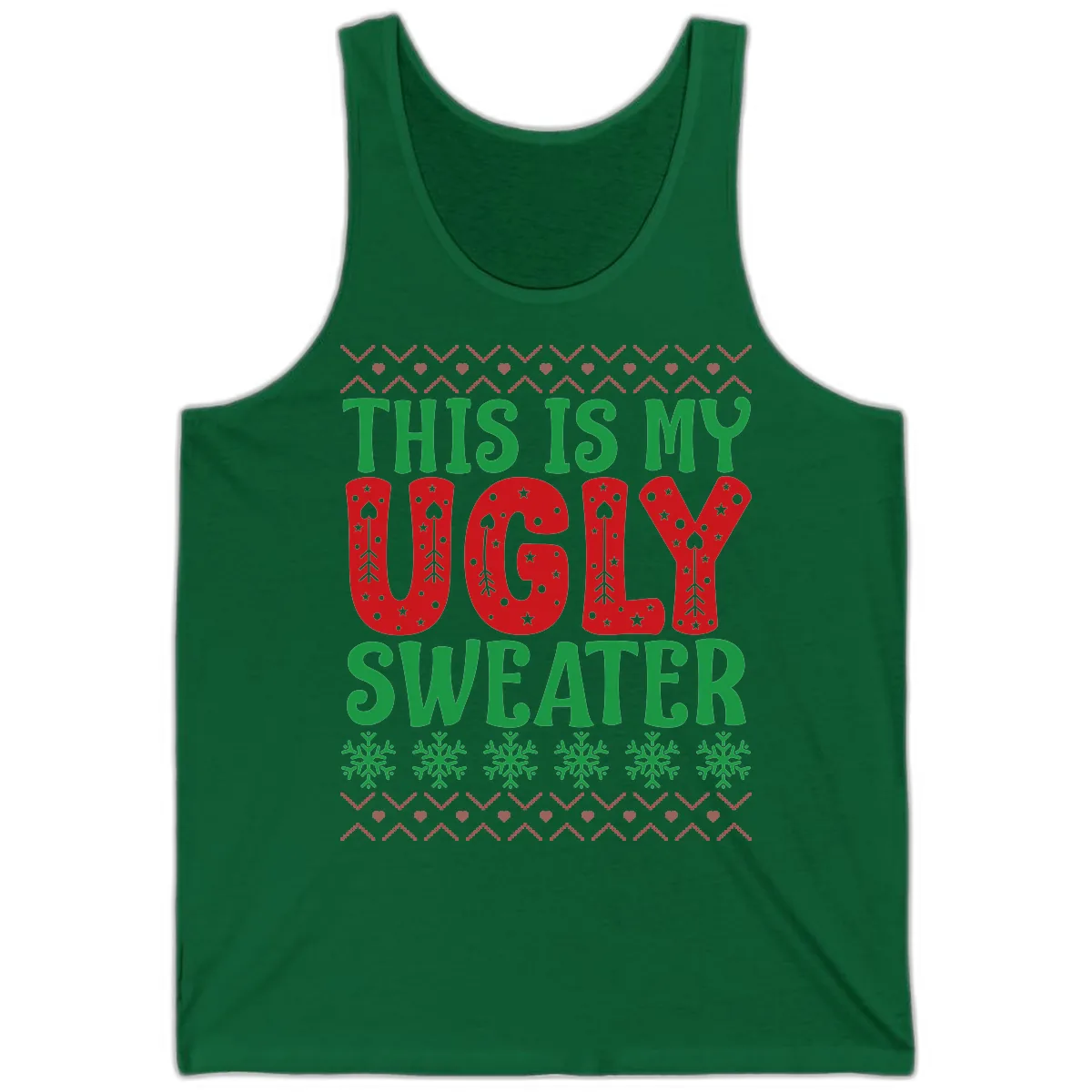 This Is My Ugly Sweater Statement Tank in Kelly