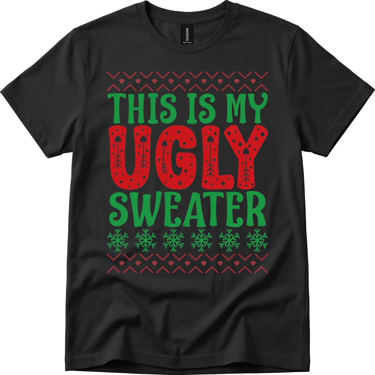 This Is My Ugly Sweater Statement T-Shirt in Black