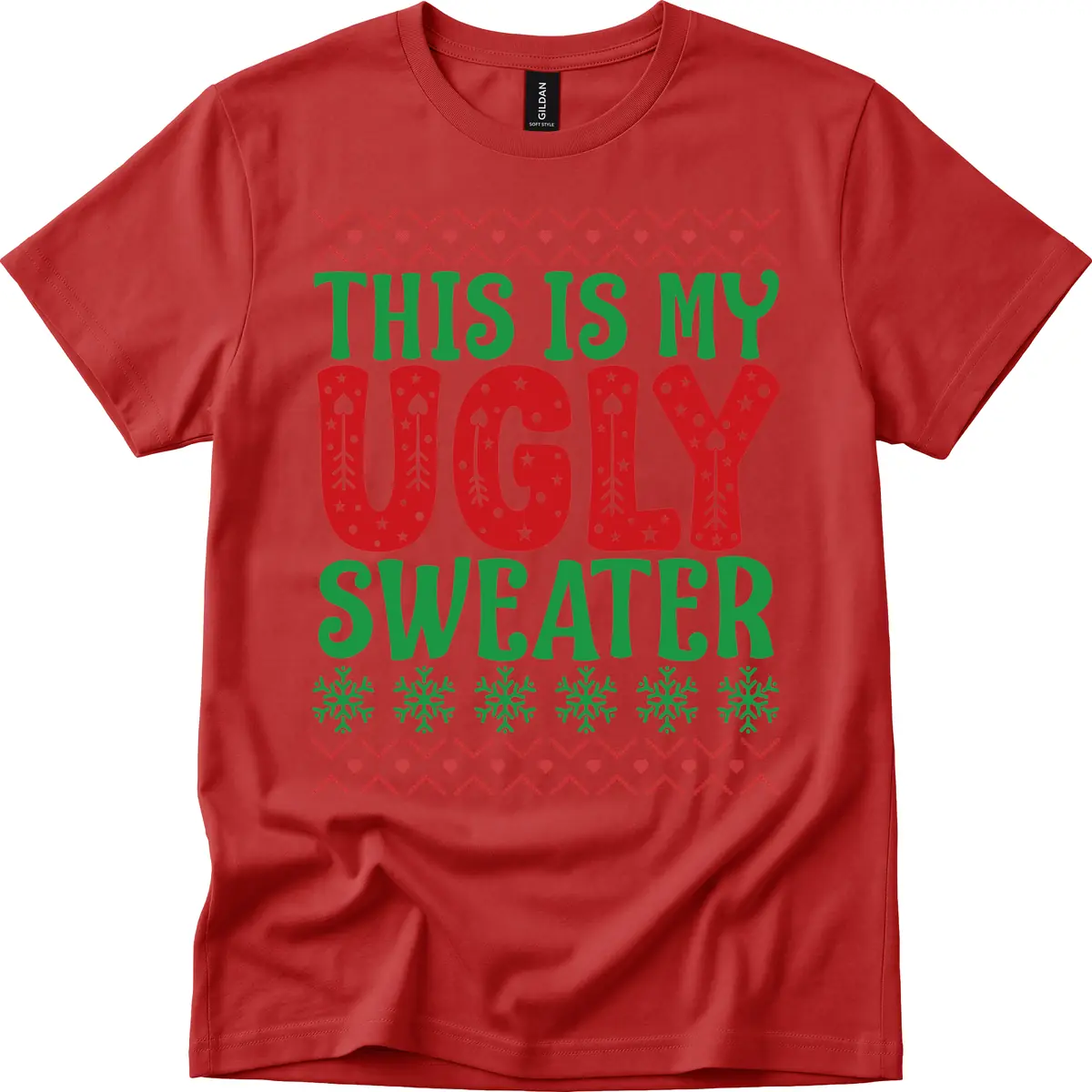 This Is My Ugly Sweater Statement T-Shirt in Red