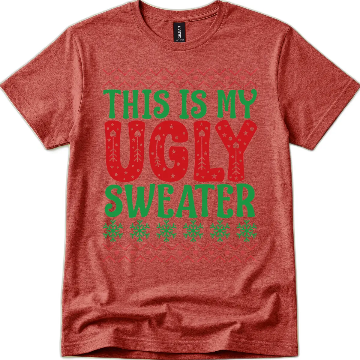 This Is My Ugly Sweater Statement T-Shirt in Heather Cardinal