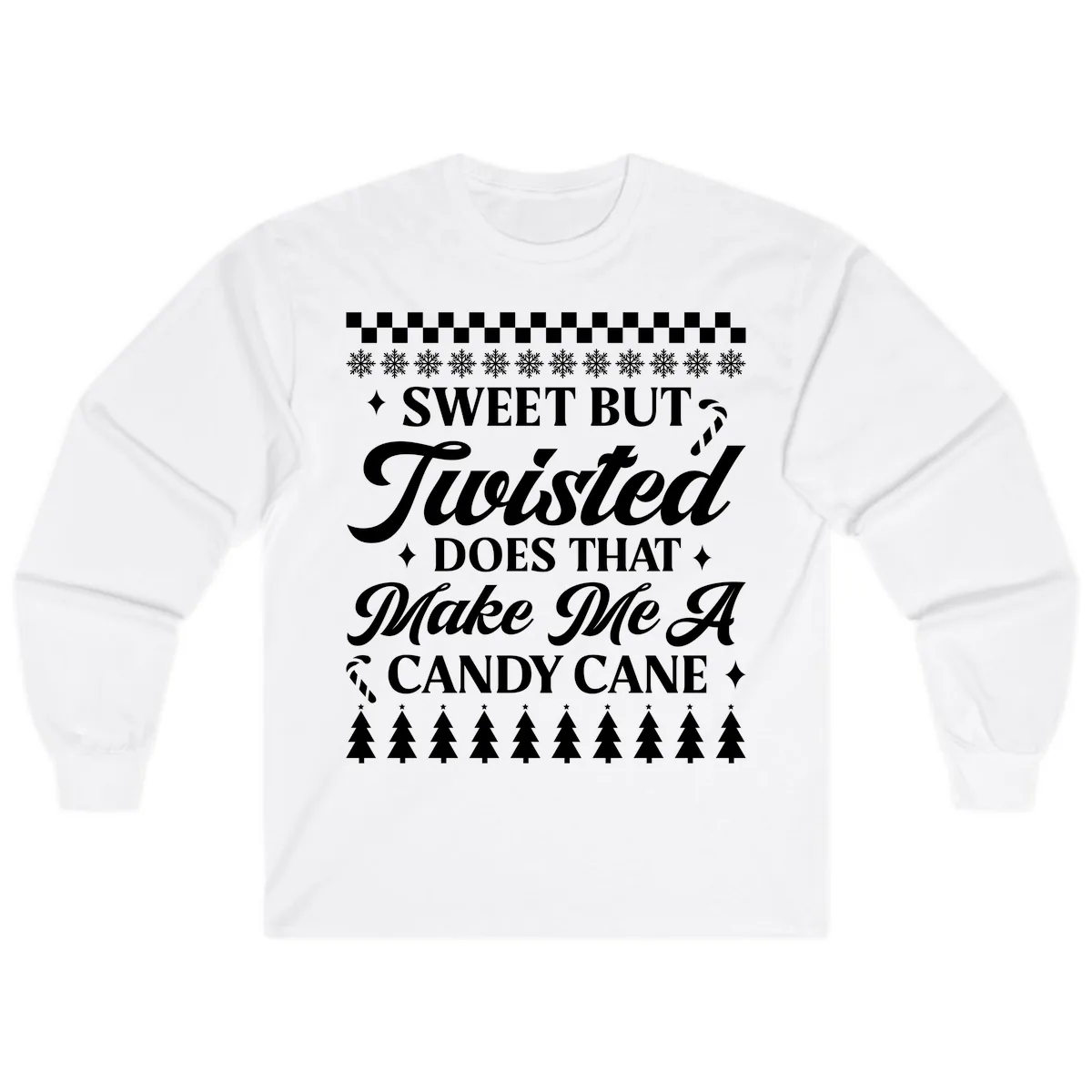 Sweet But Twisted Candy Cane Long Sleeve in White