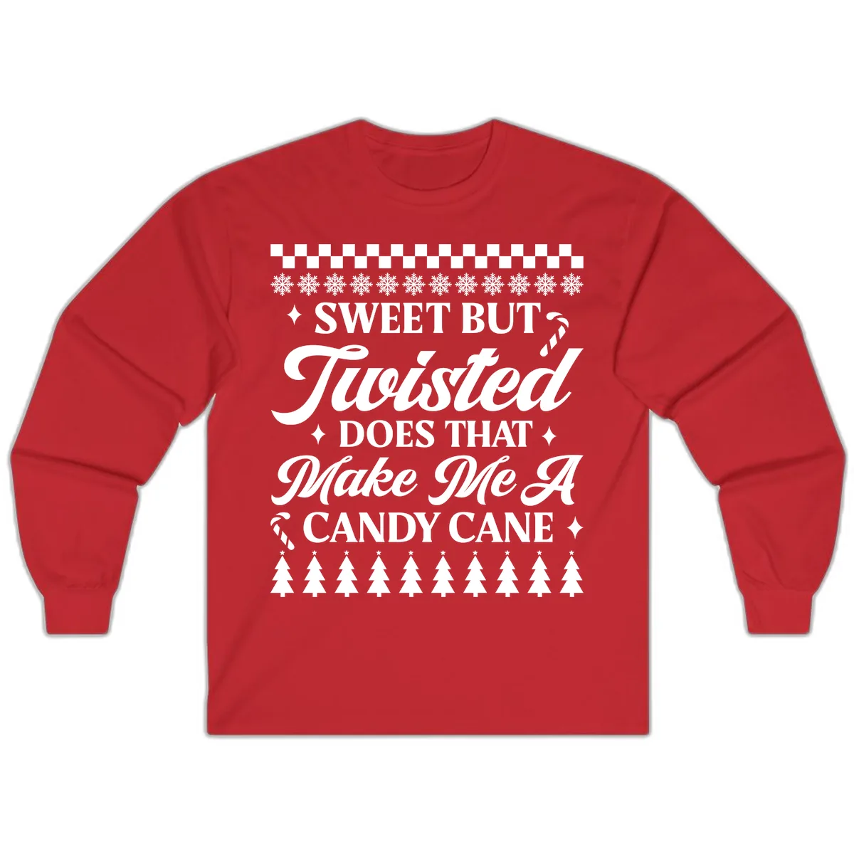 Sweet But Twisted Candy Cane Long Sleeve in Red