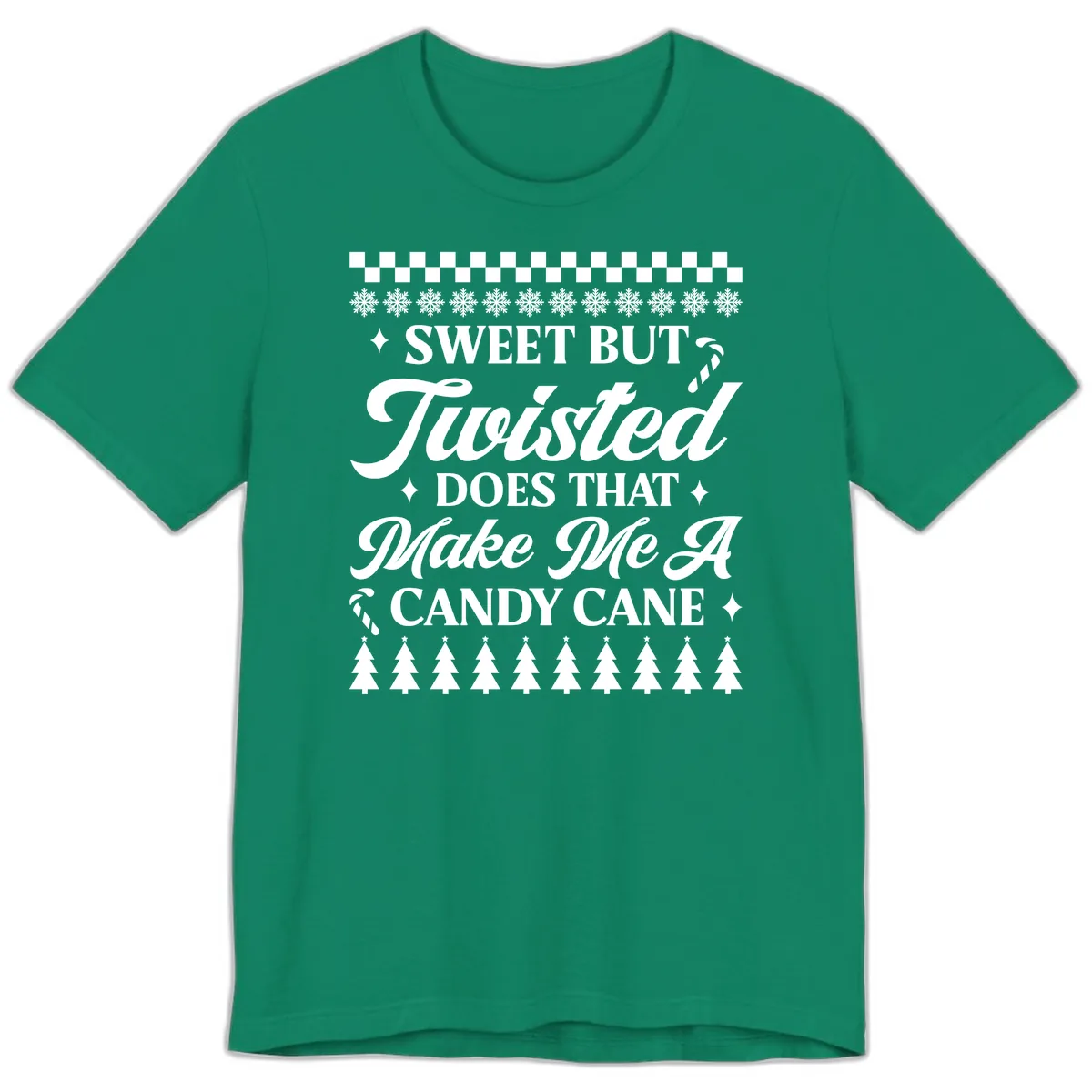 Sweet But Twisted Candy Cane Premium T-Shirt in Kelly