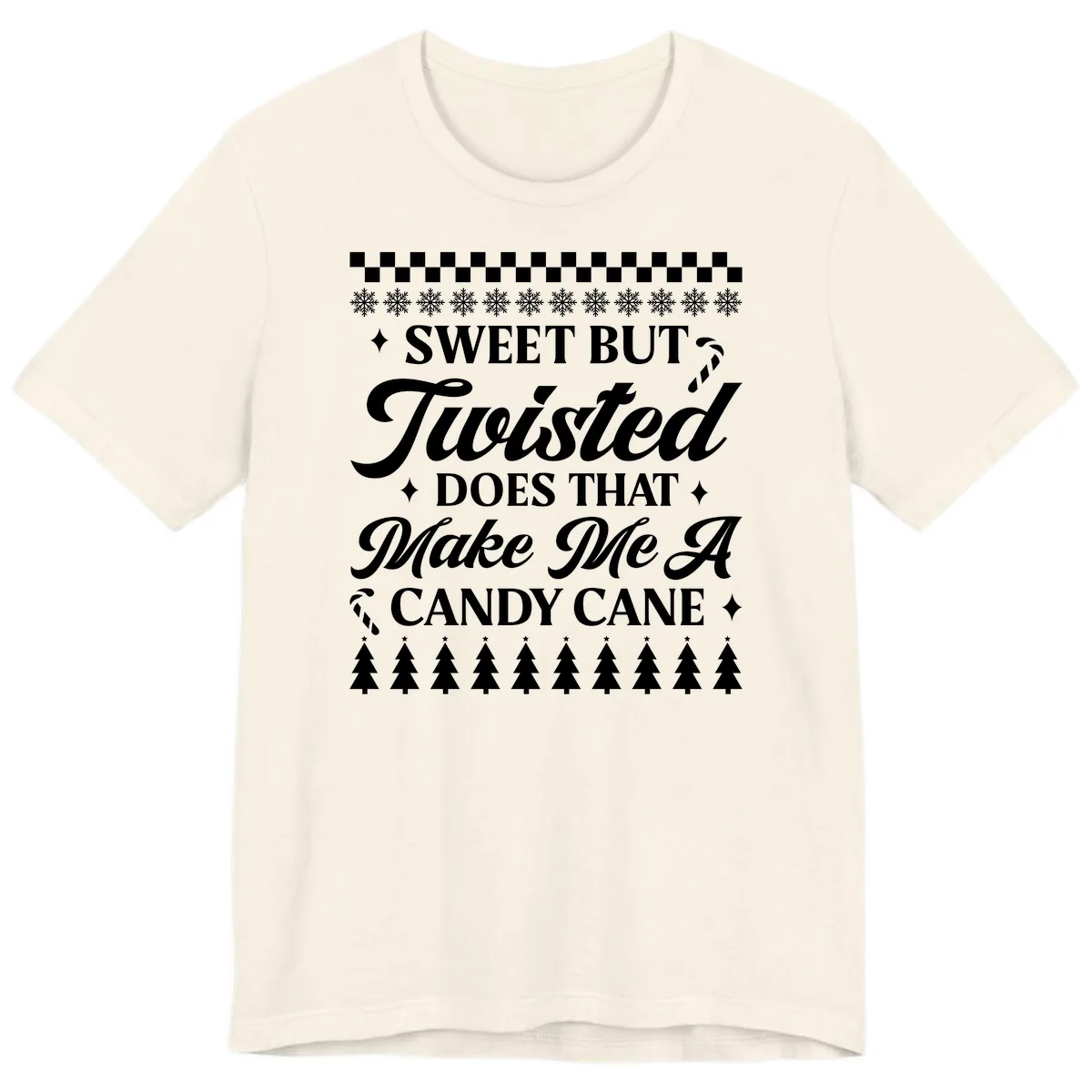 Sweet But Twisted Candy Cane Premium T-Shirt in Natural