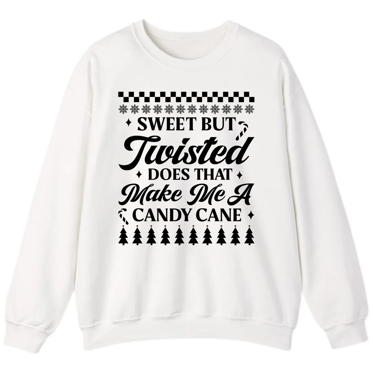 Sweet But Twisted Candy Cane Sweatshirt in White