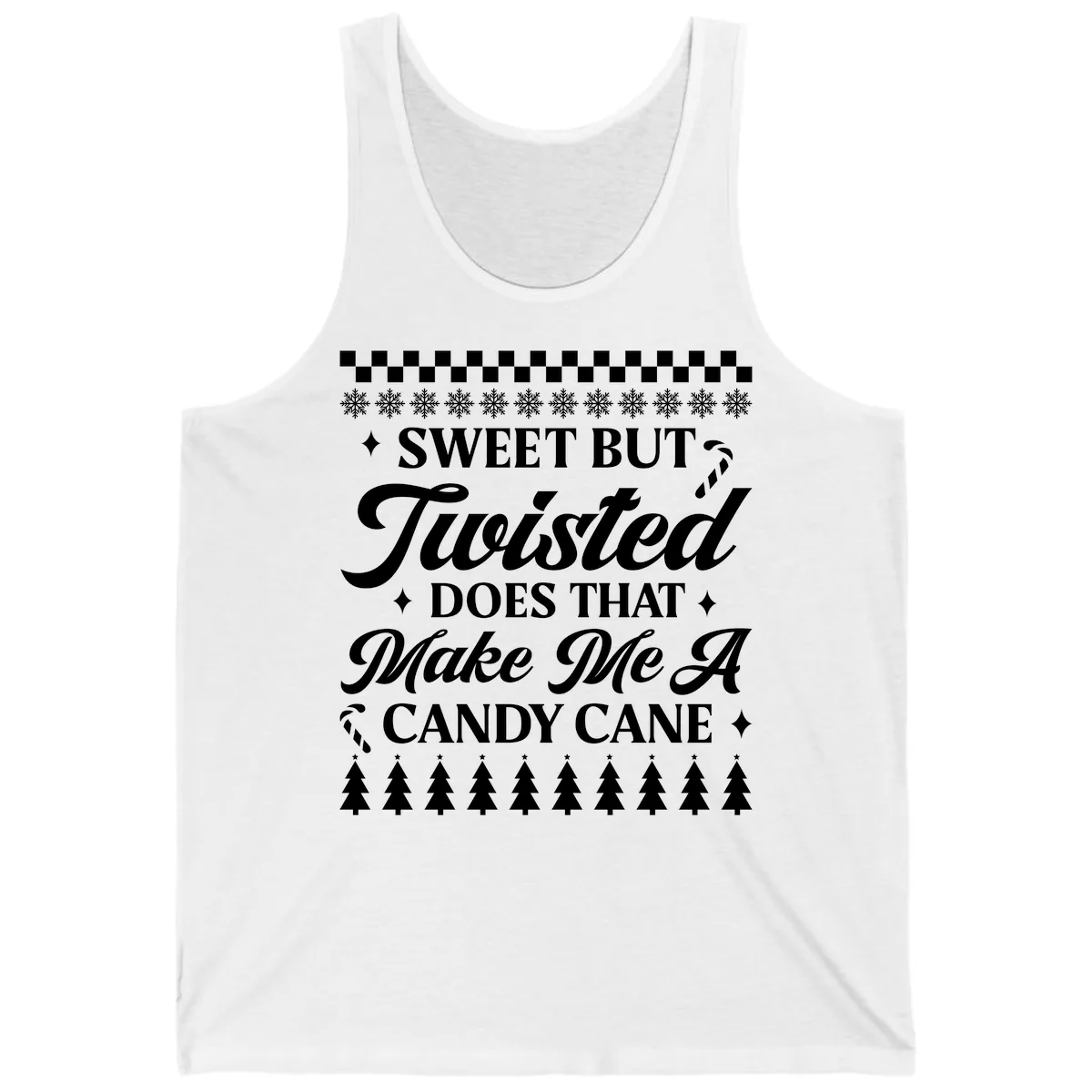 Sweet But Twisted Candy Cane Tank in White