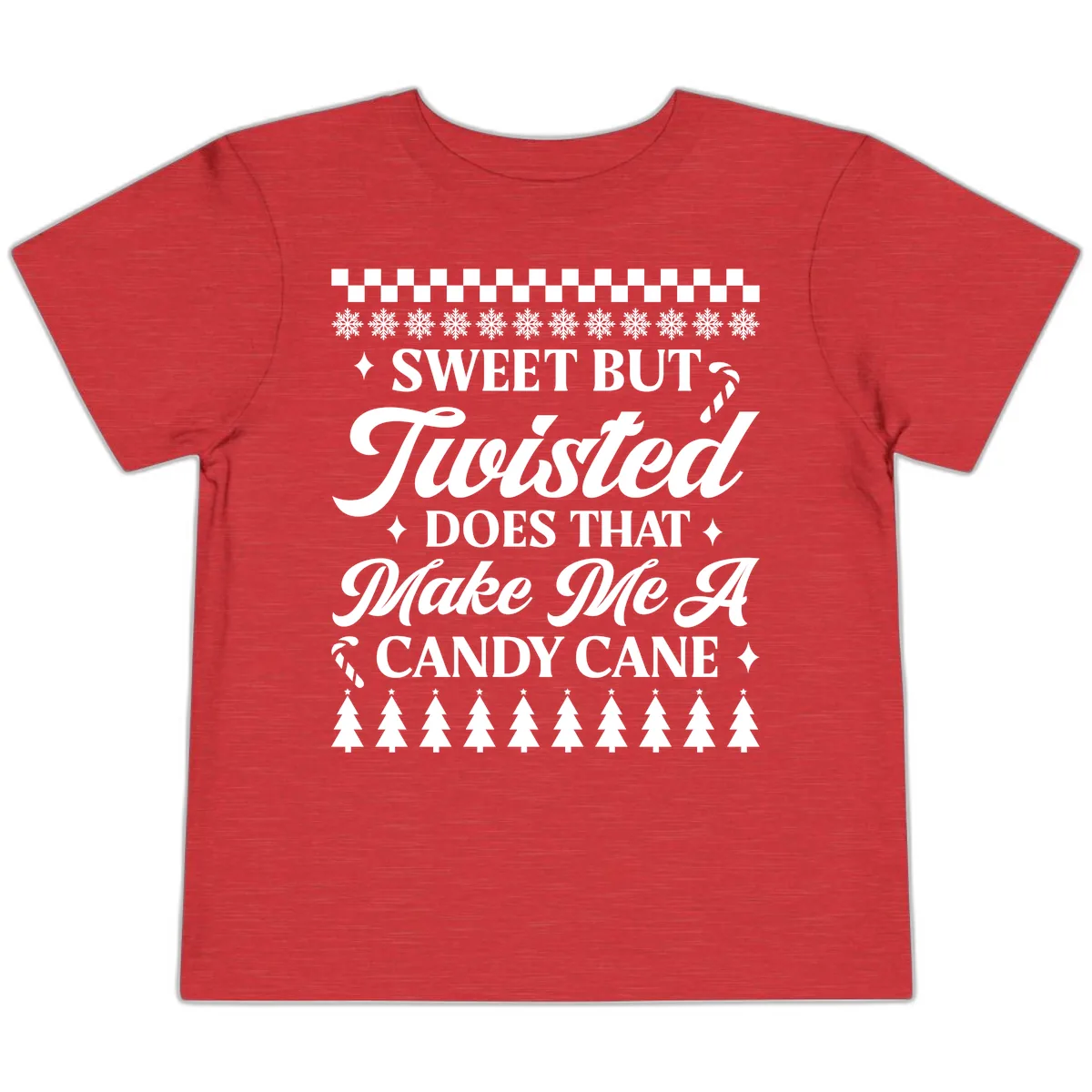 Sweet But Twisted Candy Cane Toddler T-Shirt in Heather Red