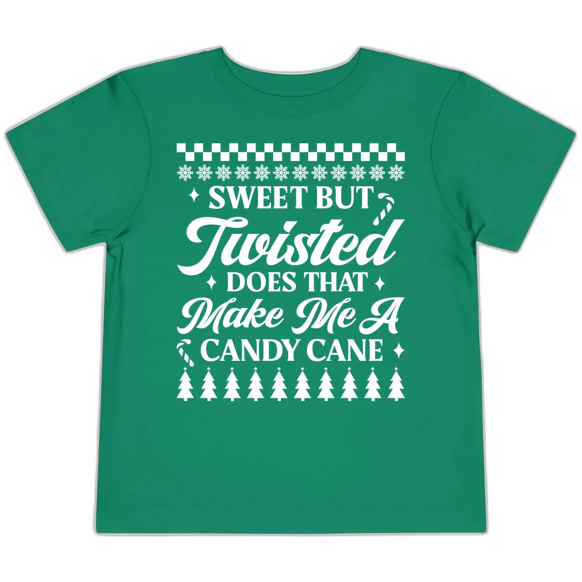 Sweet But Twisted Candy Cane Toddler T-Shirt in Kelly
