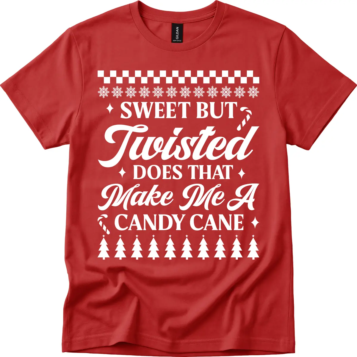 Sweet But Twisted Candy Cane T-Shirt in Red