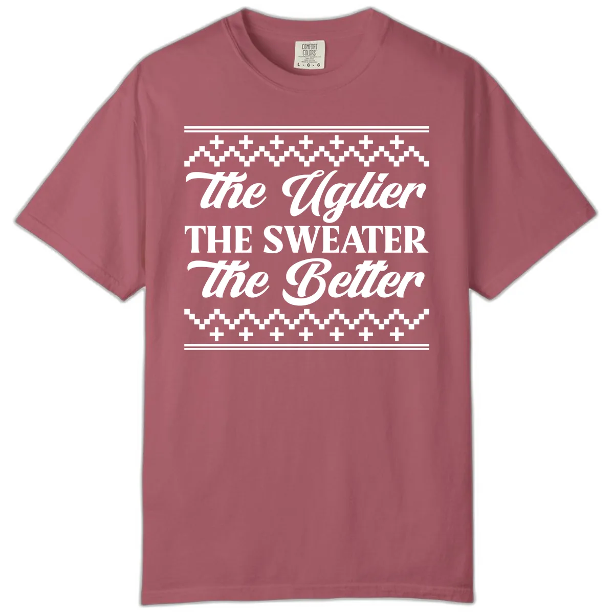 The Uglier The Sweater The Better Comfort Color in Crimson