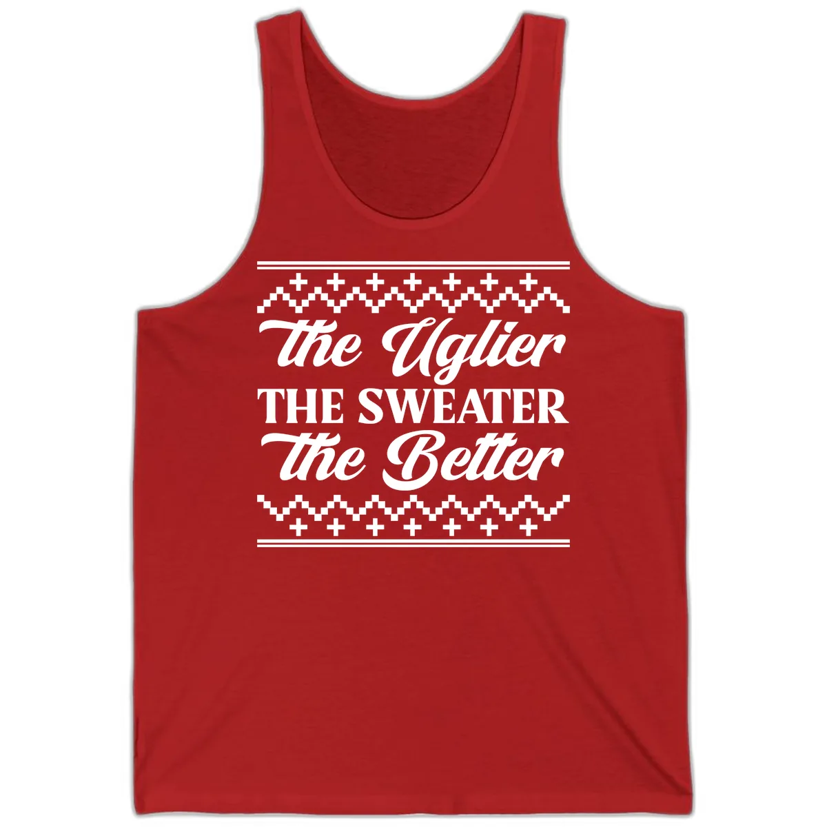 The Uglier The Sweater The Better Tank in Red