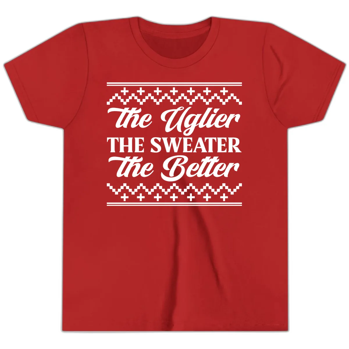 The Uglier The Sweater The Better Youth T-Shirt in Red