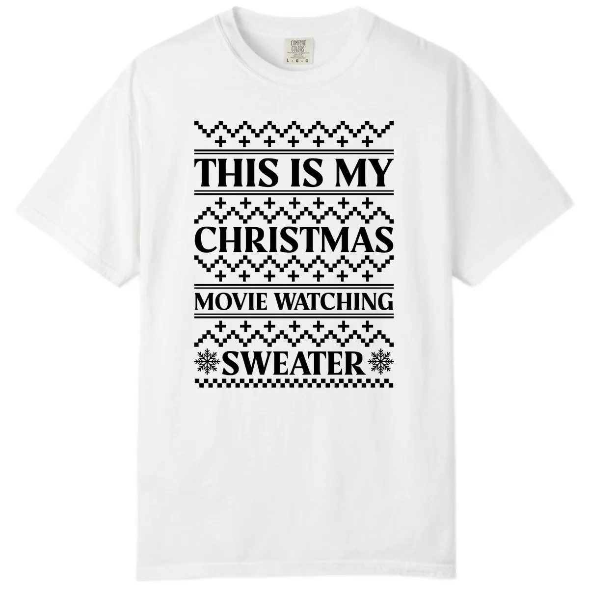 This Is My Christmas Movie Watching Sweater Comfort Color in White