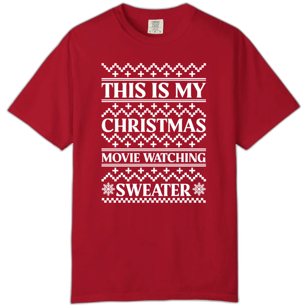 This Is My Christmas Movie Watching Sweater Comfort Color in Red