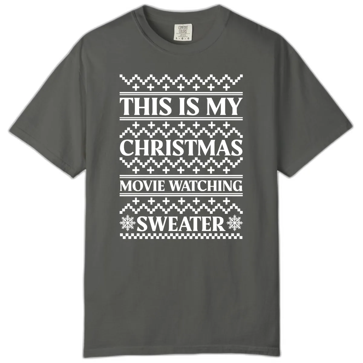 This Is My Christmas Movie Watching Sweater Comfort Color in Pepper