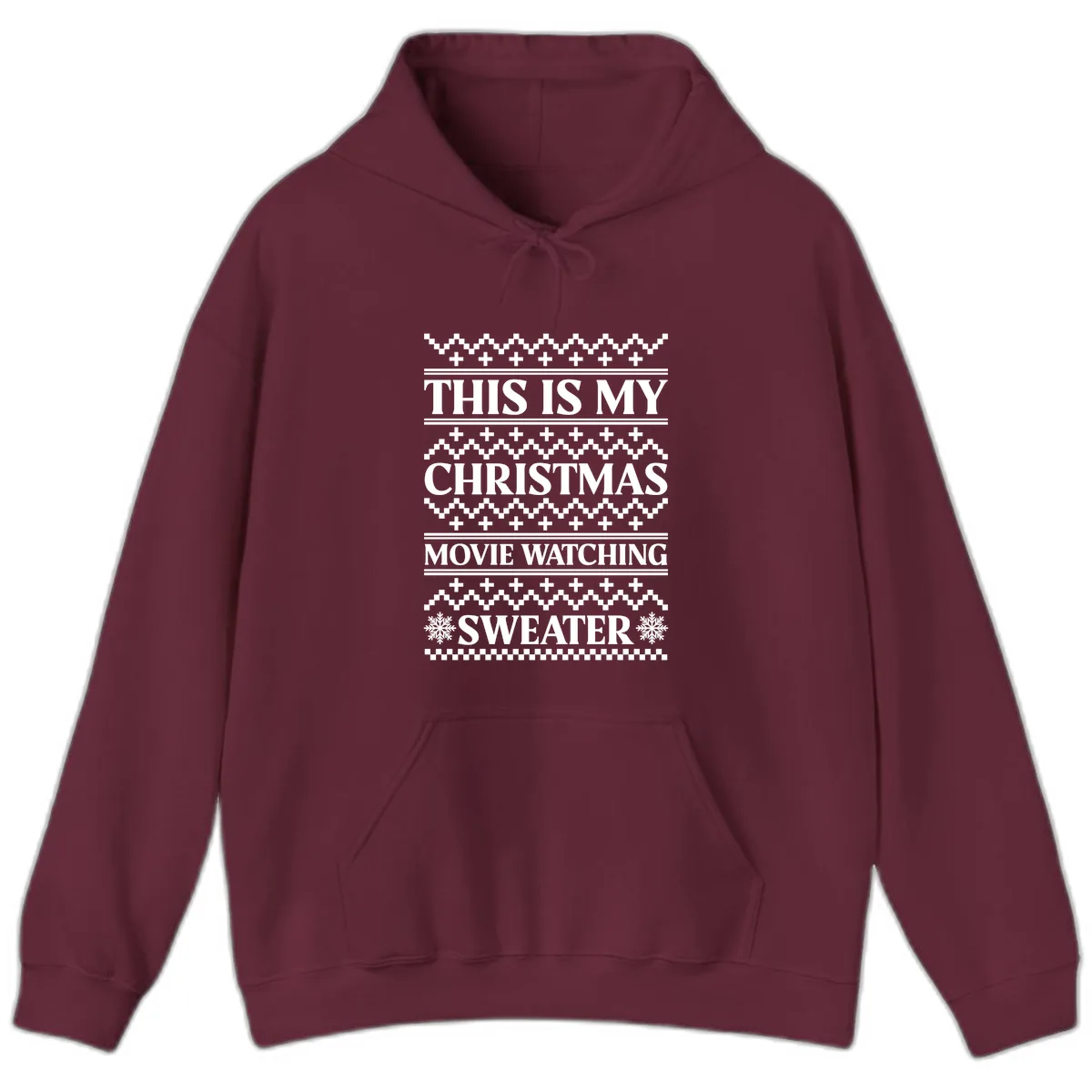 This Is My Christmas Movie Watching Sweater Hoodie in Maroon