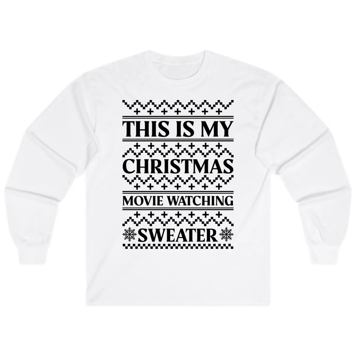 This Is My Christmas Movie Watching Sweater Long Sleeve in White