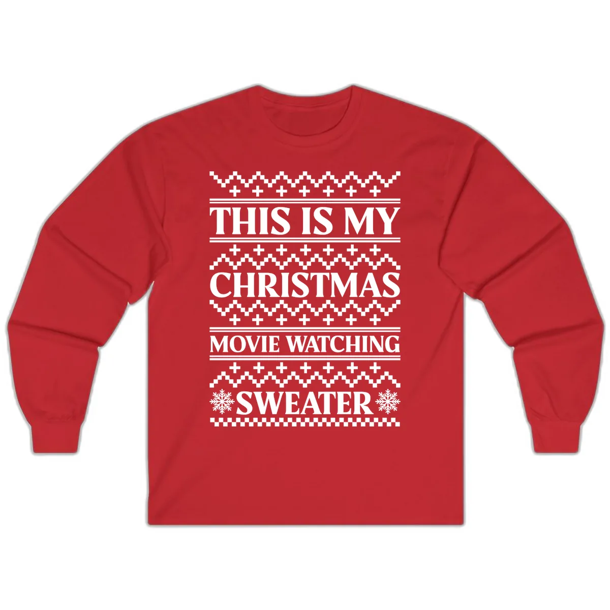 This Is My Christmas Movie Watching Sweater Long Sleeve in Red