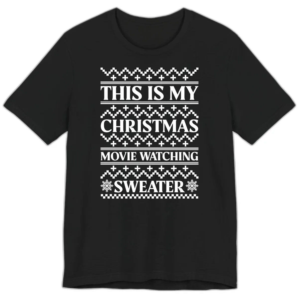 This Is My Christmas Movie Watching Sweater Premium T-Shirt in Black