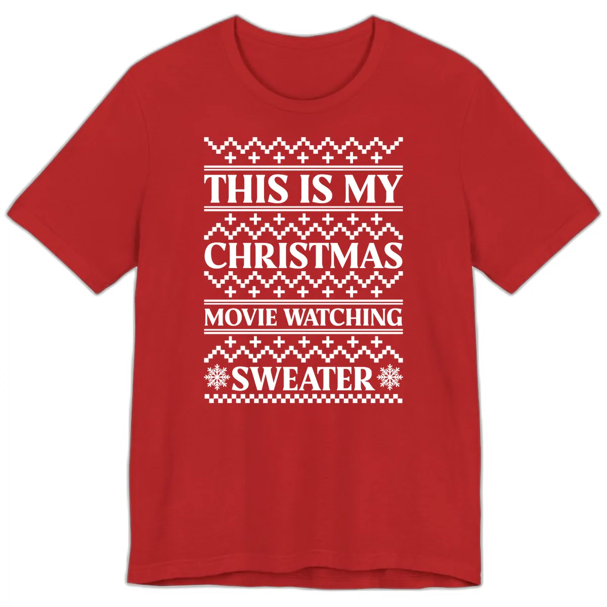 This Is My Christmas Movie Watching Sweater Premium T-Shirt in Red
