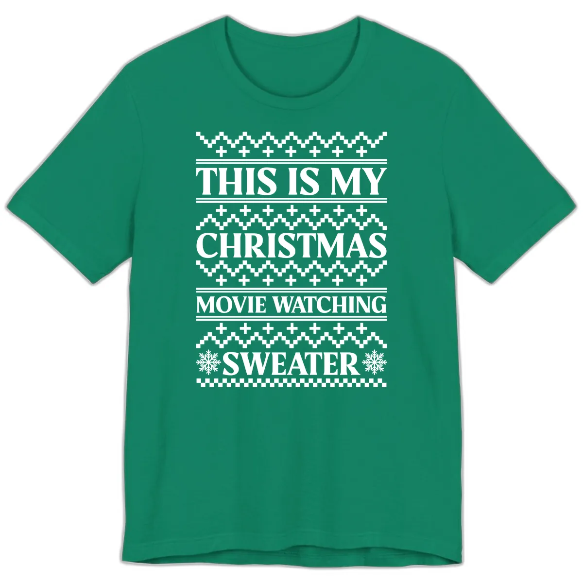 This Is My Christmas Movie Watching Sweater Premium T-Shirt in Kelly