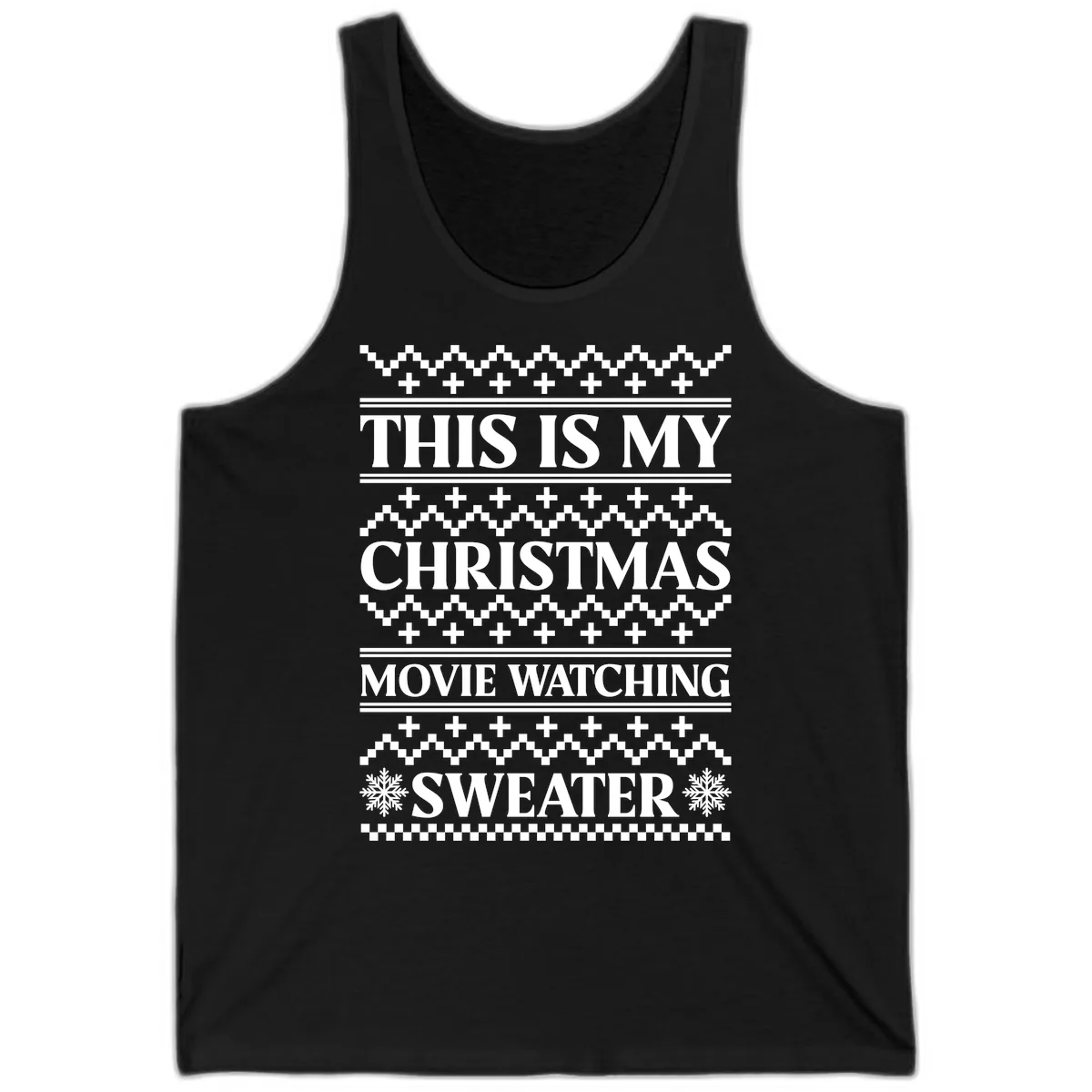 This Is My Christmas Movie Watching Sweater Tank in Black