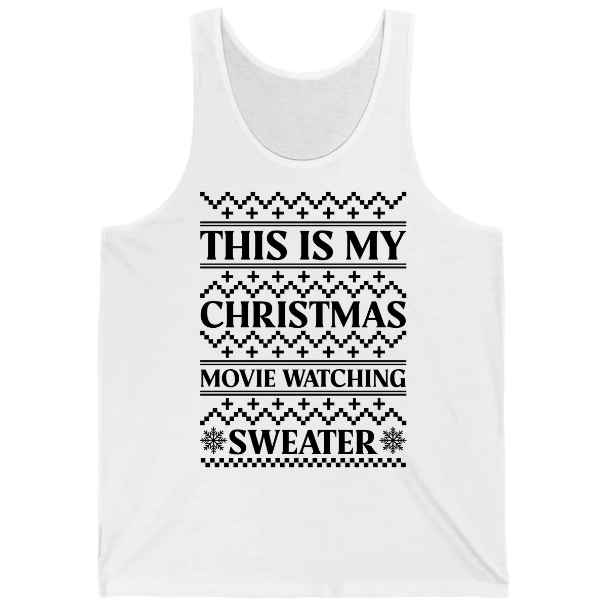 This Is My Christmas Movie Watching Sweater Tank in White