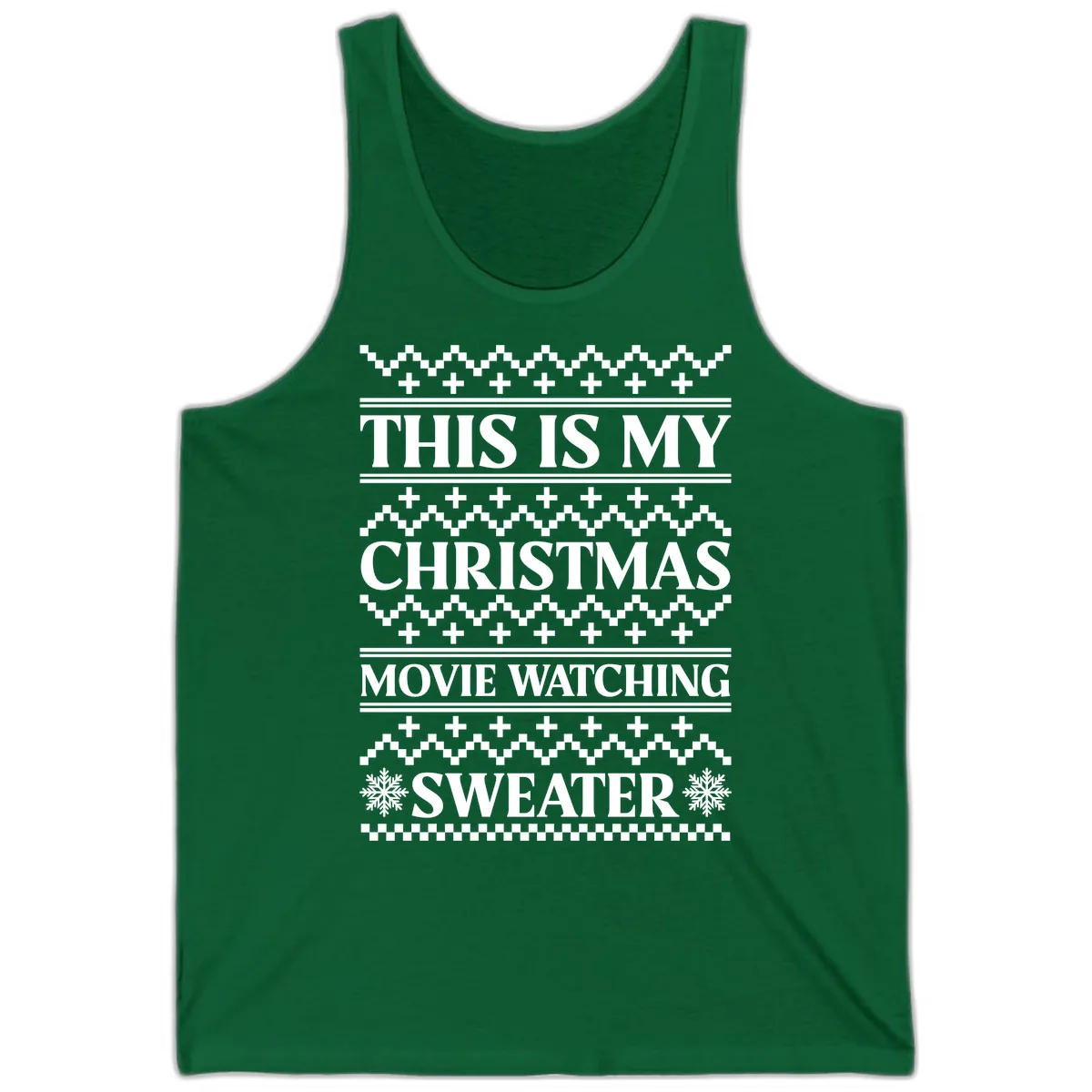 This Is My Christmas Movie Watching Sweater Tank in Kelly
