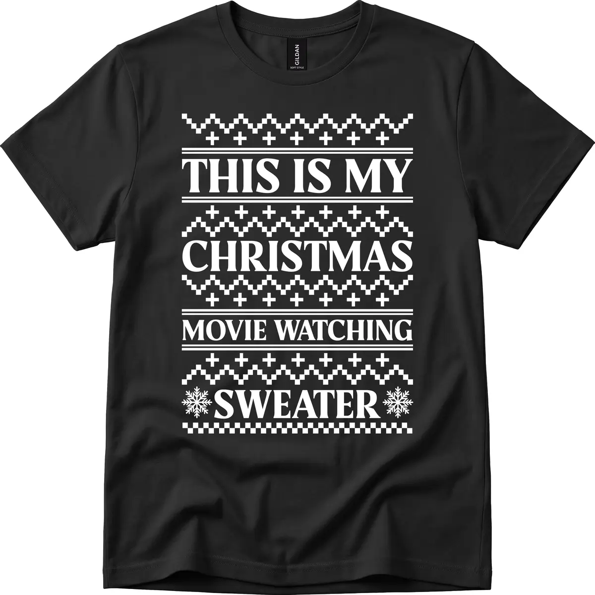 This Is My Christmas Movie Watching Sweater T-Shirt in Black