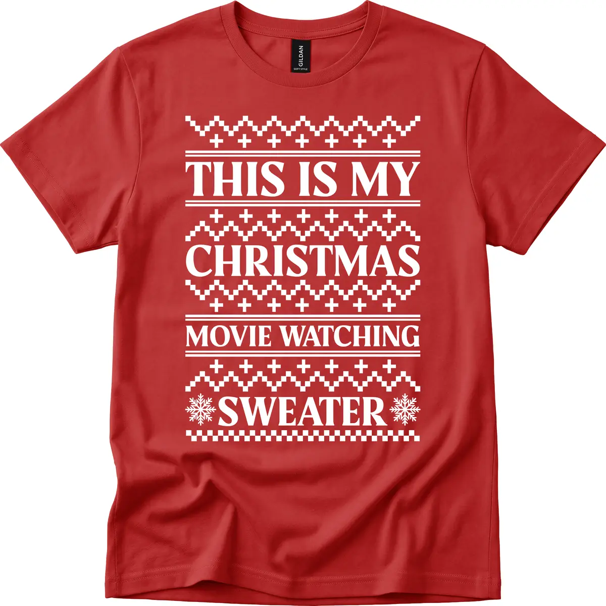 This Is My Christmas Movie Watching Sweater T-Shirt in Red