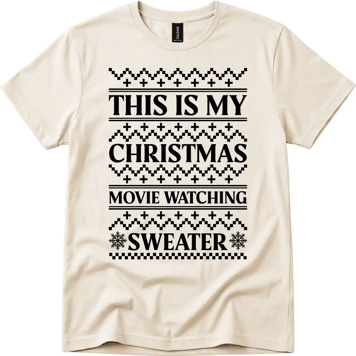 This Is My Christmas Movie Watching Sweater T-Shirt in Natural