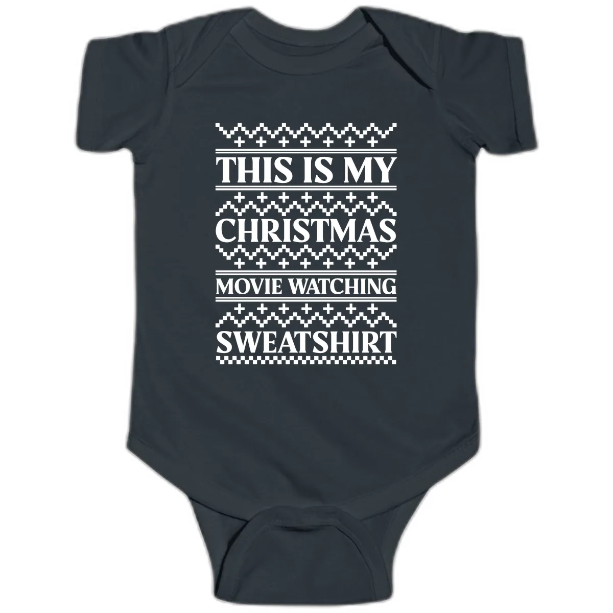 My Christmas Movie Watching Sweatshirt Baby Onesie in Black