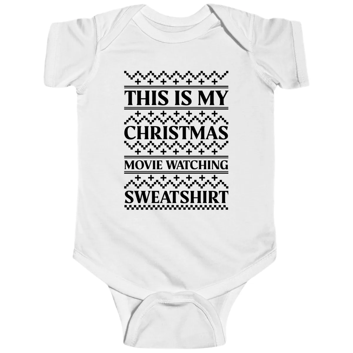 My Christmas Movie Watching Sweatshirt Baby Onesie in White