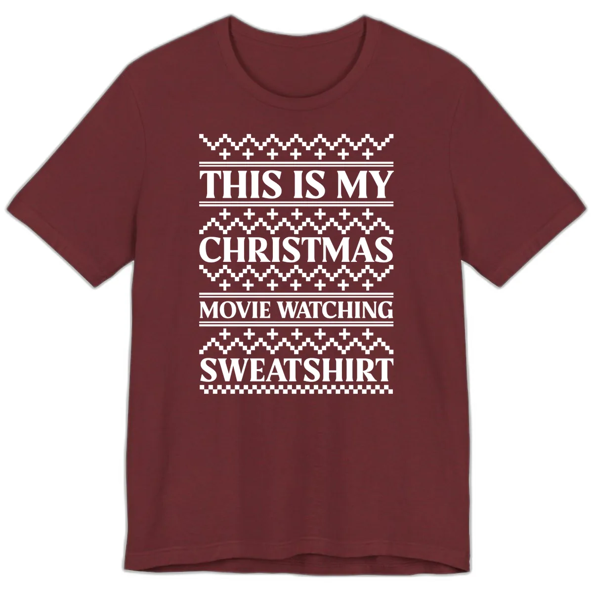 My Christmas Movie Watching Sweatshirt Premium T-Shirt in Heather Cardinal