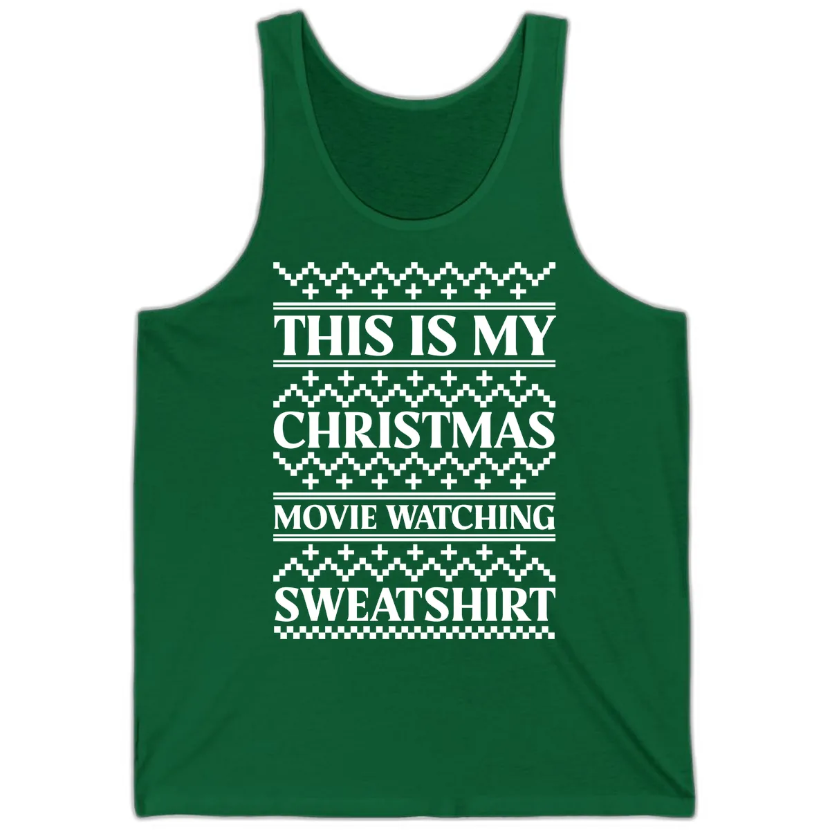 My Christmas Movie Watching Sweatshirt Tank in Kelly