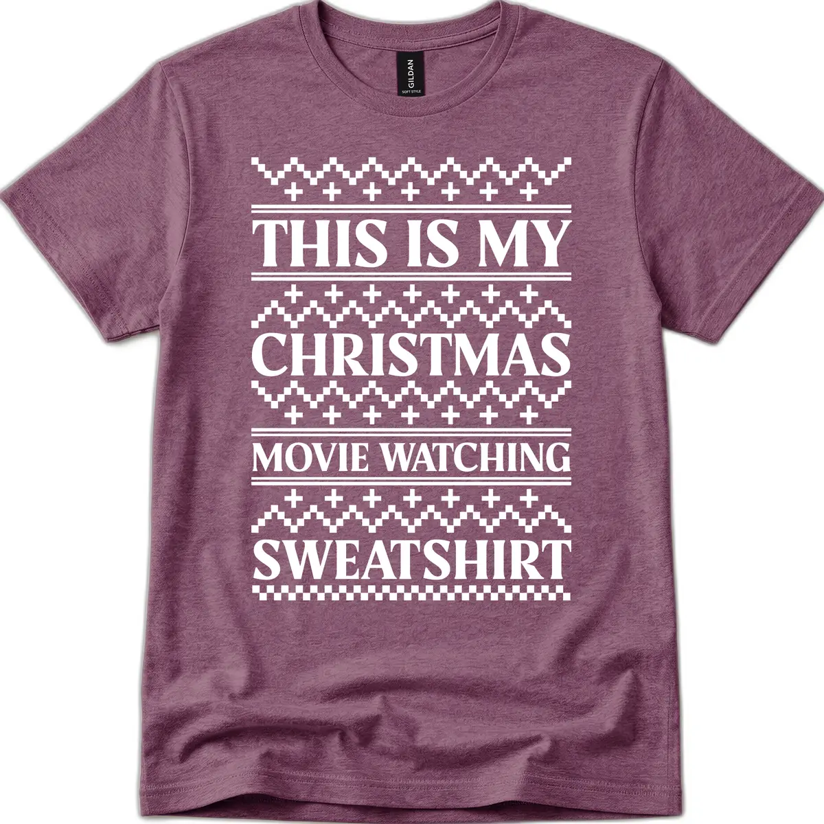 My Christmas Movie Watching Sweatshirt T-Shirt in Heather Maroon