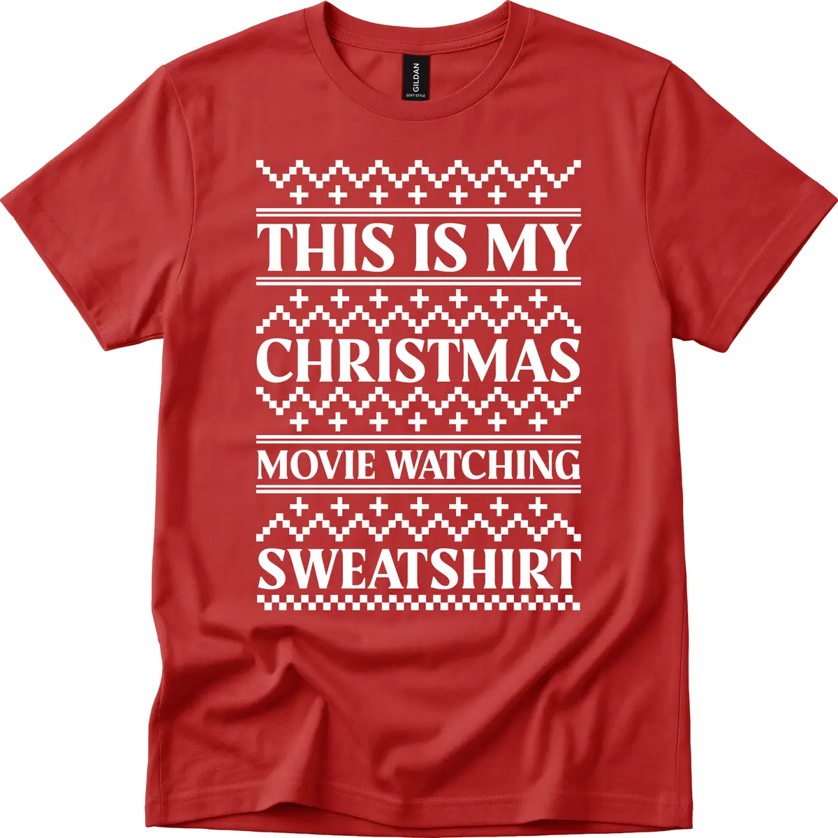 My Christmas Movie Watching Sweatshirt T-Shirt in Red