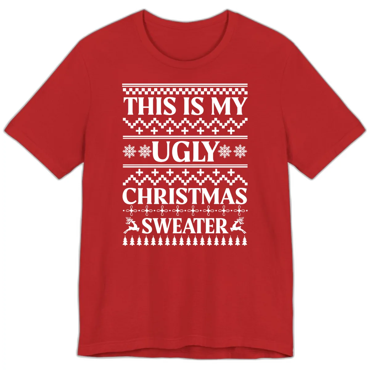 This Is My Ugly Christmas Sweater Premium T-Shirt in Red