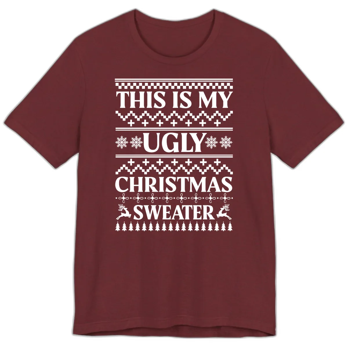 This Is My Ugly Christmas Sweater Premium T-Shirt in Heather Cardinal