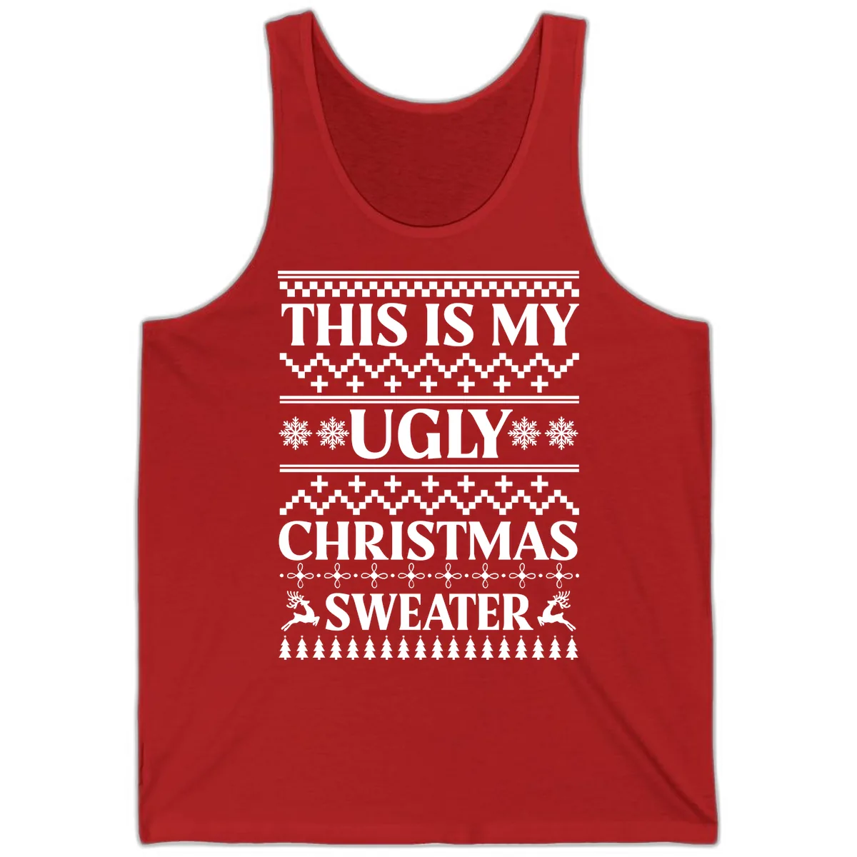 This Is My Ugly Christmas Sweater Tank in Red