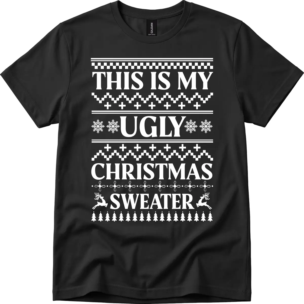 This Is My Ugly Christmas Sweater T-Shirt in Black