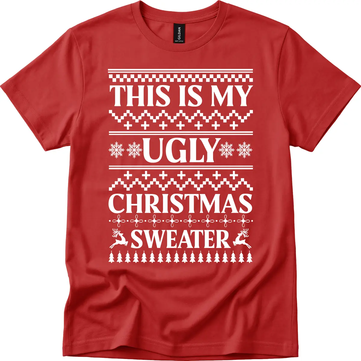 This Is My Ugly Christmas Sweater T-Shirt in Red
