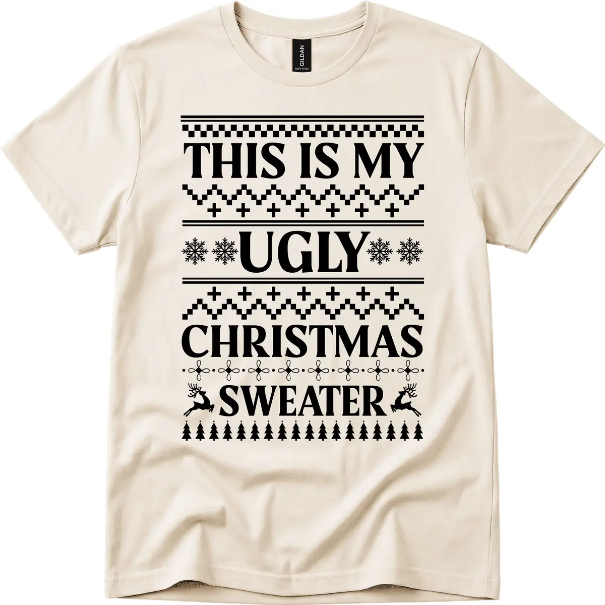 This Is My Ugly Christmas Sweater T-Shirt in Natural